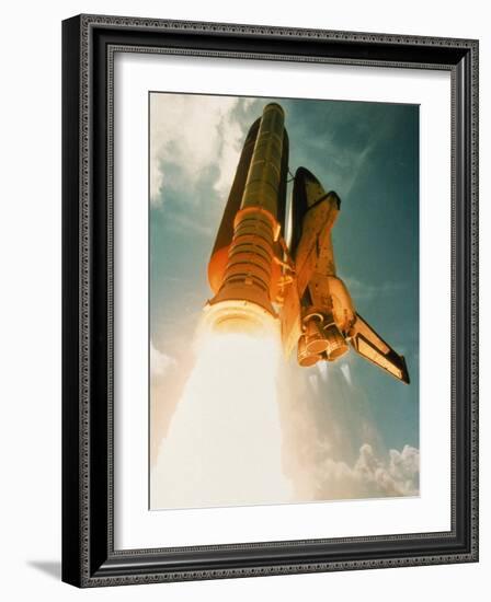 Space Shuttle Lifting Off-David Bases-Framed Photographic Print