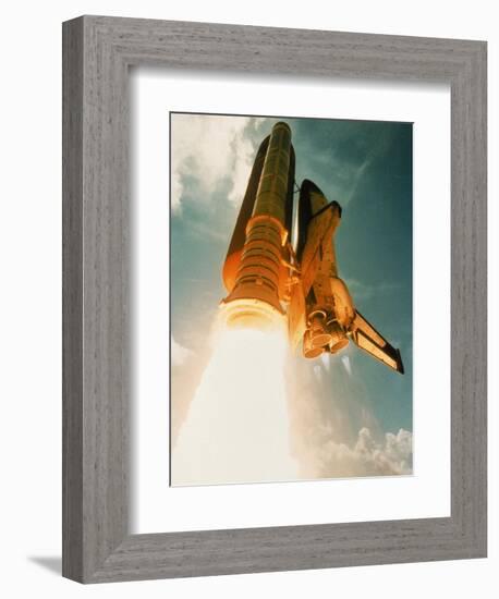 Space Shuttle Lifting Off-David Bases-Framed Photographic Print