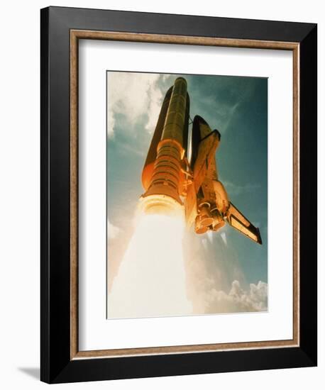 Space Shuttle Lifting Off-David Bases-Framed Photographic Print