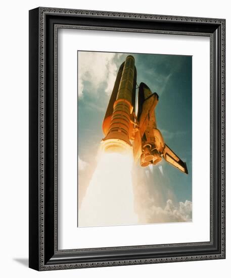 Space Shuttle Lifting Off-David Bases-Framed Photographic Print