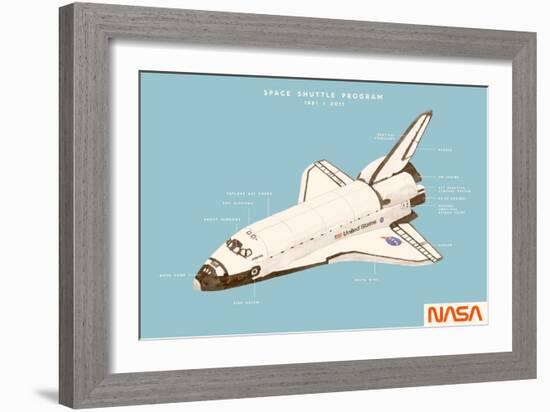 Space Shuttle Program, 2020 (Digital)-Florent Bodart-Framed Giclee Print