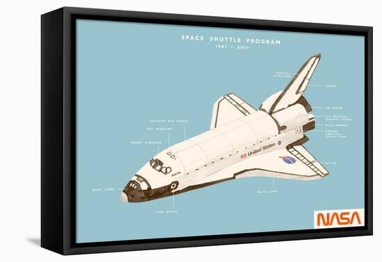 Space Shuttle Program, 2020 (Digital)-Florent Bodart-Framed Premier Image Canvas