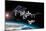 Space Station in Orbit around Earth with Space Shuttle-null-Mounted Art Print