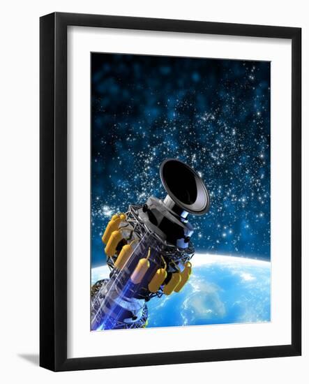 Space Station Orbiting Earth, Artwork-Victor Habbick-Framed Photographic Print