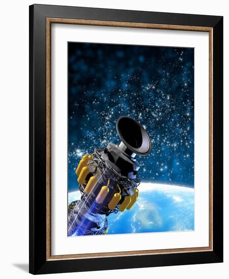 Space Station Orbiting Earth, Artwork-Victor Habbick-Framed Photographic Print