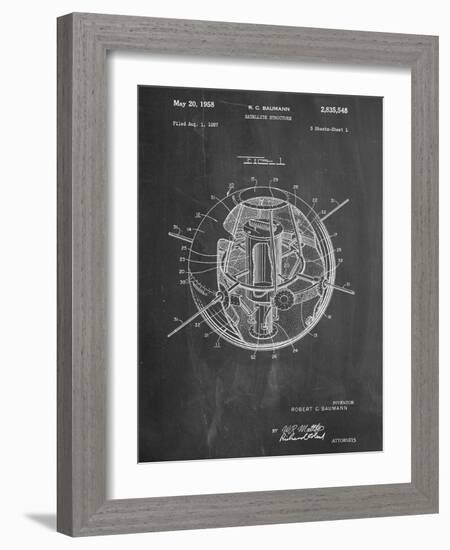 Space Station Satellite Patent-null-Framed Art Print