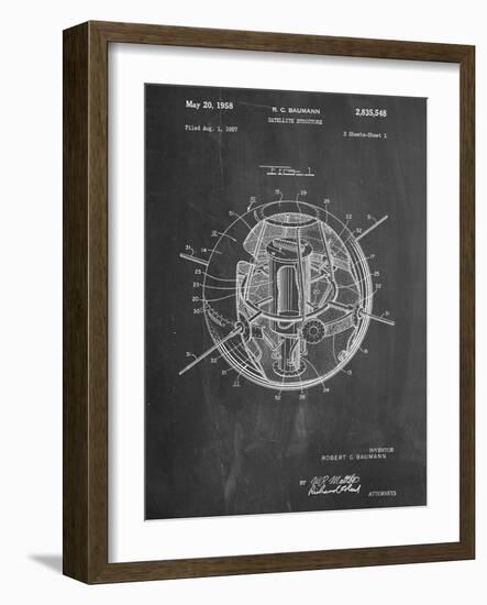 Space Station Satellite Patent-null-Framed Art Print