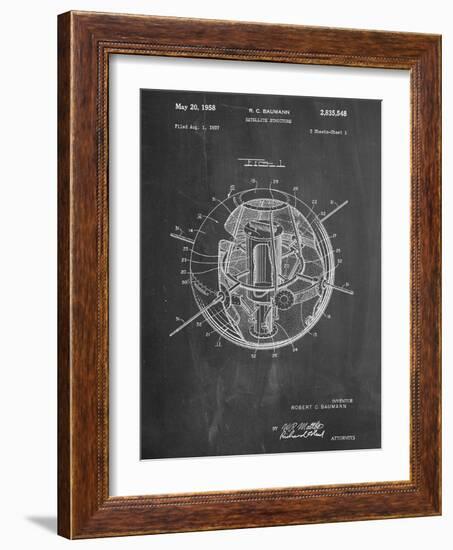 Space Station Satellite Patent-null-Framed Art Print