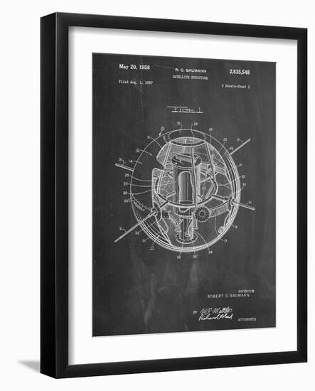 Space Station Satellite Patent-null-Framed Art Print