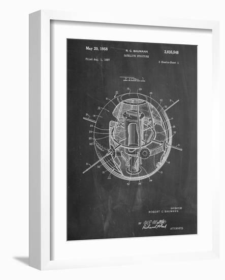 Space Station Satellite Patent-null-Framed Art Print