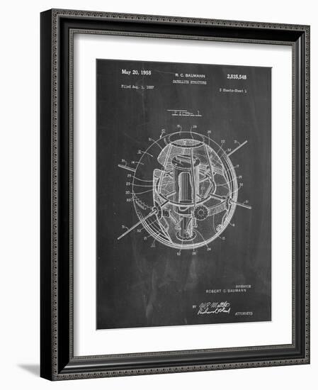 Space Station Satellite Patent-null-Framed Art Print