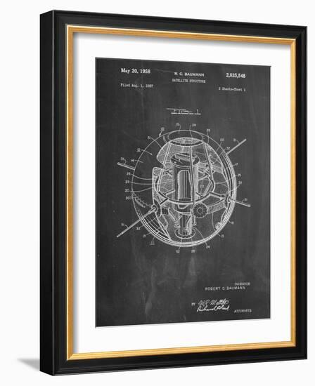 Space Station Satellite Patent-null-Framed Art Print