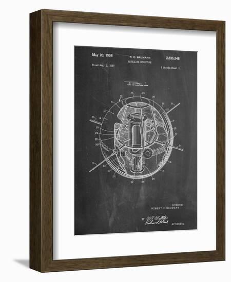 Space Station Satellite Patent-null-Framed Art Print