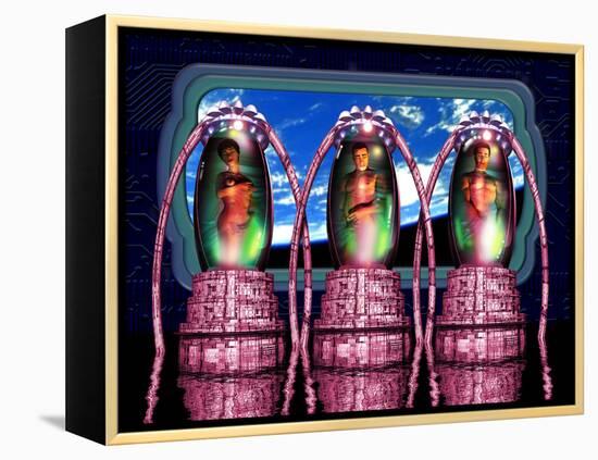 Space Travel-Victor Habbick-Framed Premier Image Canvas