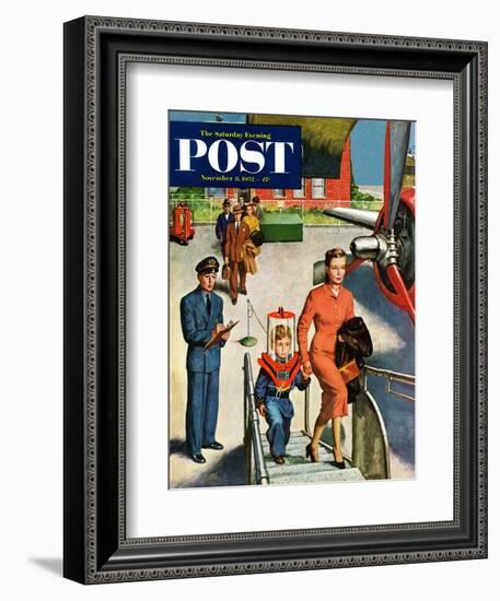 "Space Traveller" Saturday Evening Post Cover, November 8, 1952-Amos Sewell-Framed Giclee Print