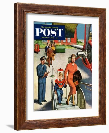 "Space Traveller" Saturday Evening Post Cover, November 8, 1952-Amos Sewell-Framed Giclee Print