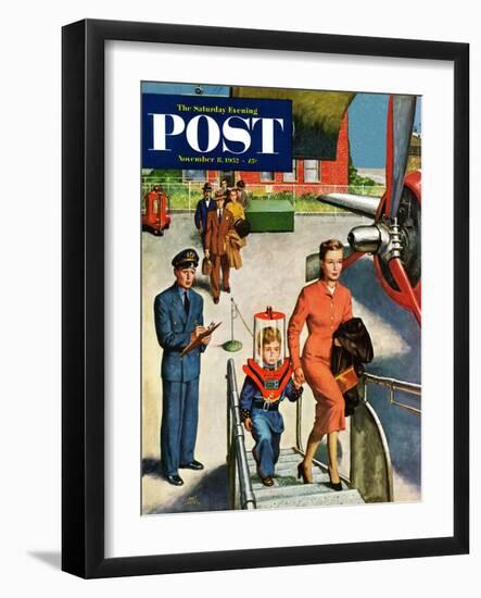 "Space Traveller" Saturday Evening Post Cover, November 8, 1952-Amos Sewell-Framed Giclee Print