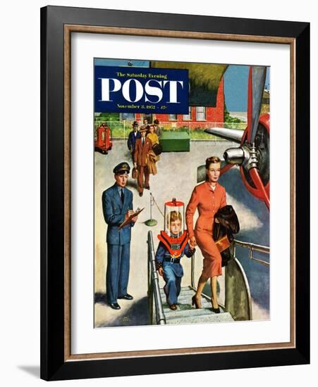 "Space Traveller" Saturday Evening Post Cover, November 8, 1952-Amos Sewell-Framed Giclee Print