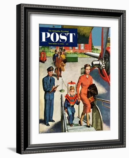 "Space Traveller" Saturday Evening Post Cover, November 8, 1952-Amos Sewell-Framed Giclee Print