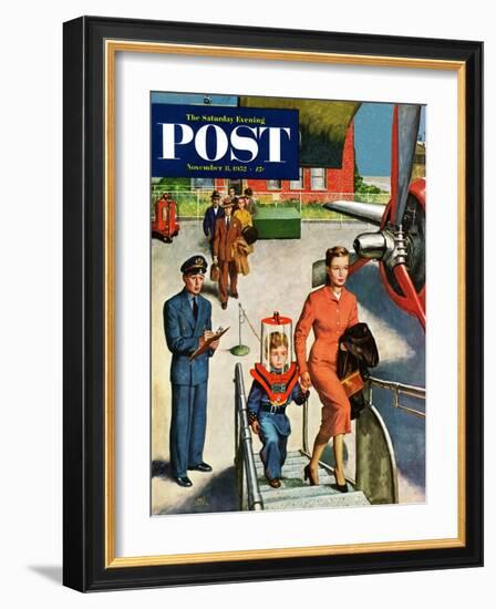 "Space Traveller" Saturday Evening Post Cover, November 8, 1952-Amos Sewell-Framed Giclee Print