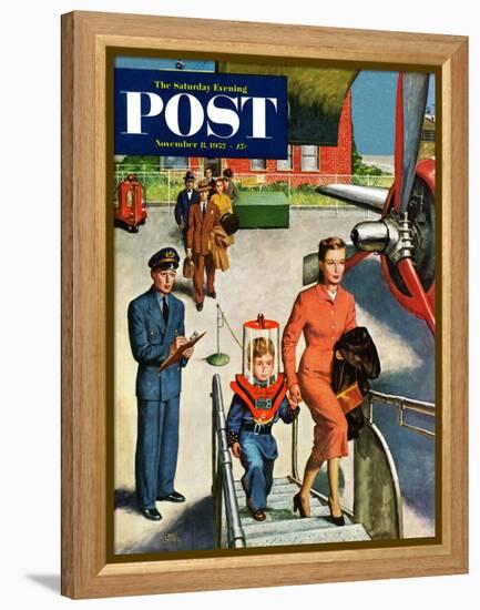 "Space Traveller" Saturday Evening Post Cover, November 8, 1952-Amos Sewell-Framed Premier Image Canvas