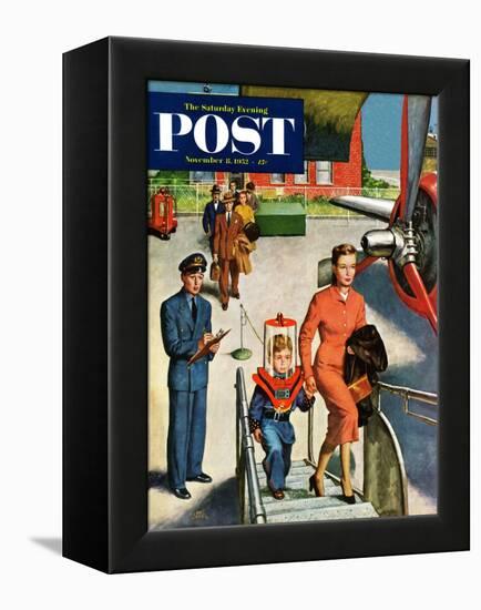 "Space Traveller" Saturday Evening Post Cover, November 8, 1952-Amos Sewell-Framed Premier Image Canvas