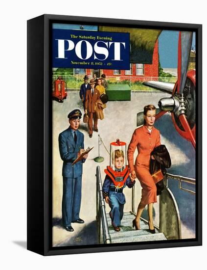 "Space Traveller" Saturday Evening Post Cover, November 8, 1952-Amos Sewell-Framed Premier Image Canvas