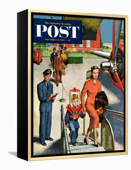 "Space Traveller" Saturday Evening Post Cover, November 8, 1952-Amos Sewell-Framed Premier Image Canvas