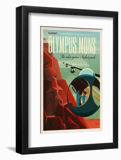 Space X Mars Tourism Poster for Olympus Mons-Vintage Reproduction-Framed Giclee Print