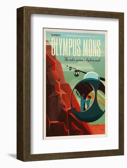 Space X Mars Tourism Poster for Olympus Mons-Vintage Reproduction-Framed Giclee Print