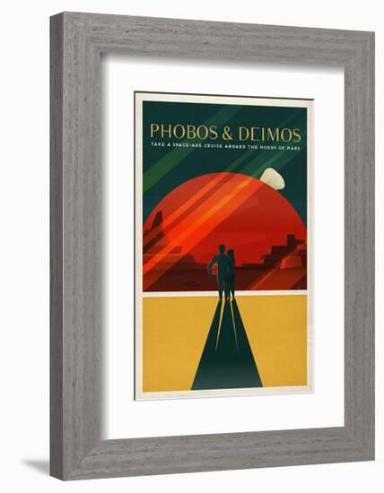 Space X Mars Tourism Poster for Phobos and Deimos-Vintage Reproduction-Framed Giclee Print