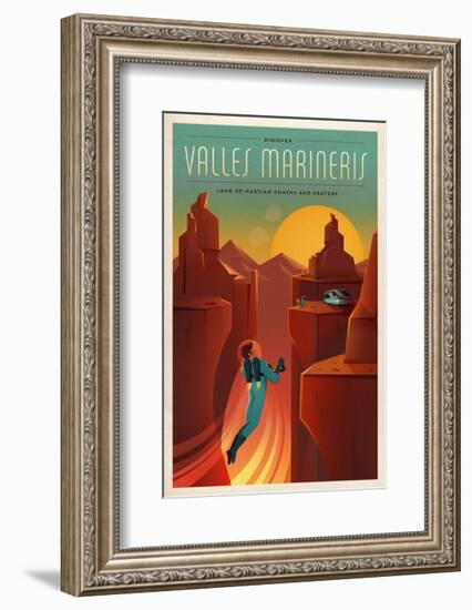 Space X Mars Tourism Poster for Valles Marineris-Vintage Reproduction-Framed Giclee Print