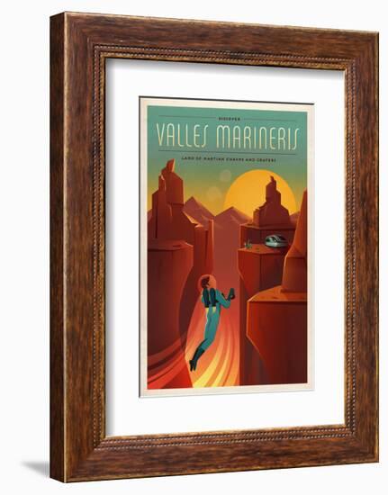 Space X Mars Tourism Poster for Valles Marineris-Vintage Reproduction-Framed Giclee Print