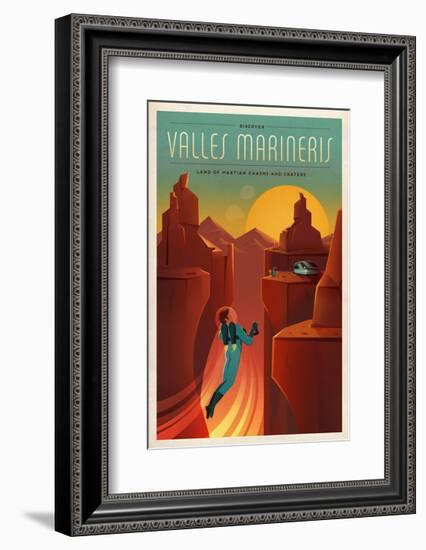 Space X Mars Tourism Poster for Valles Marineris-Vintage Reproduction-Framed Giclee Print