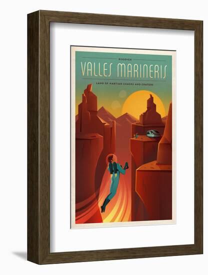 Space X Mars Tourism Poster for Valles Marineris-Vintage Reproduction-Framed Giclee Print