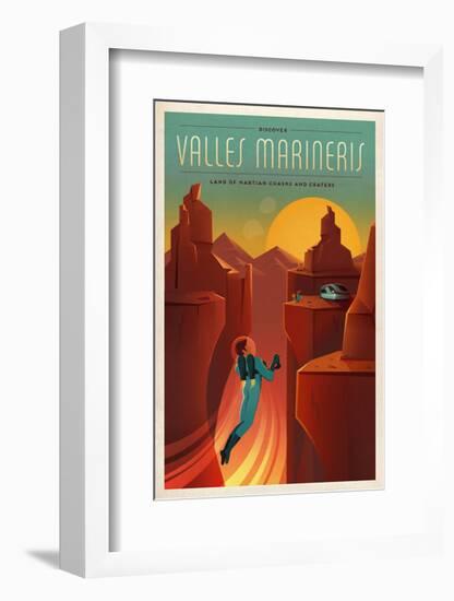 Space X Mars Tourism Poster for Valles Marineris-Vintage Reproduction-Framed Giclee Print