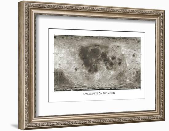 Spacecraft on the Moon, Lunar Map-Detlev Van Ravenswaay-Framed Photographic Print