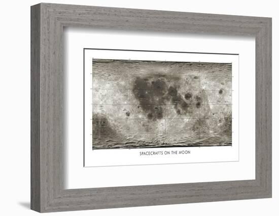 Spacecraft on the Moon, Lunar Map-Detlev Van Ravenswaay-Framed Photographic Print