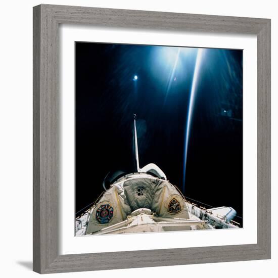 Spacelab SLS-1 View with Light Reflections-null-Framed Premium Photographic Print