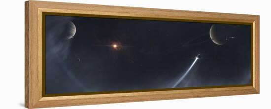 Spaceship Escaping from a Sun Which Is About to Implode-Stocktrek Images-Framed Premier Image Canvas