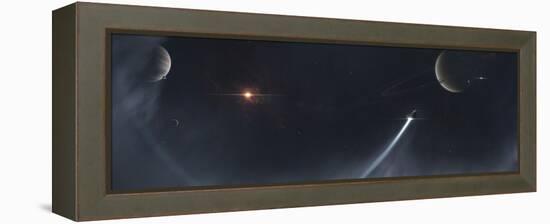 Spaceship Escaping from a Sun Which Is About to Implode-Stocktrek Images-Framed Premier Image Canvas