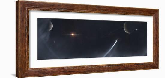 Spaceship Escaping from a Sun Which Is About to Implode-Stocktrek Images-Framed Photographic Print