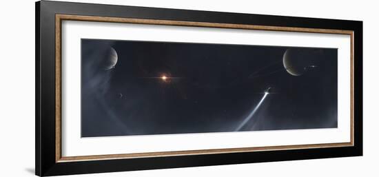 Spaceship Escaping from a Sun Which Is About to Implode-Stocktrek Images-Framed Photographic Print