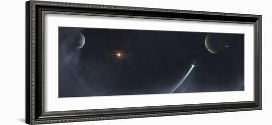 Spaceship Escaping from a Sun Which Is About to Implode-Stocktrek Images-Framed Photographic Print