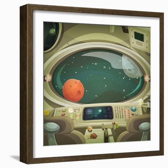 Spaceship Interior-Benchart-Framed Art Print