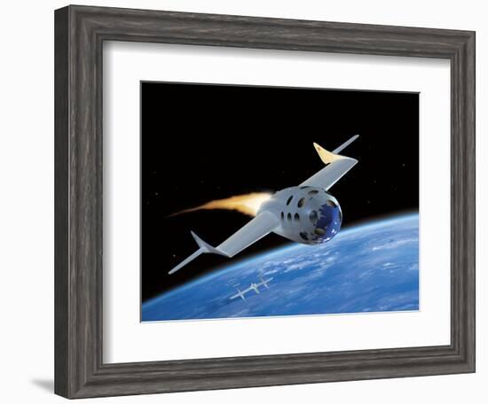 SpaceShipOne, Artwork-Henning Dalhoff-Framed Premium Photographic Print