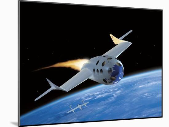 SpaceShipOne, Artwork-Henning Dalhoff-Mounted Photographic Print