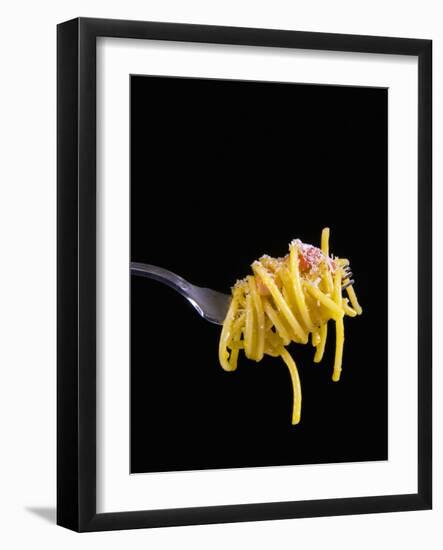 Spaghetti Alla Carbonara, Italian Pasta Dish Based on Eggs, Cheese, Bacon and Black Pepper, Italy-Nico Tondini-Framed Photographic Print