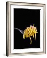 Spaghetti Alla Carbonara, Italian Pasta Dish Based on Eggs, Cheese, Bacon and Black Pepper, Italy-Nico Tondini-Framed Photographic Print
