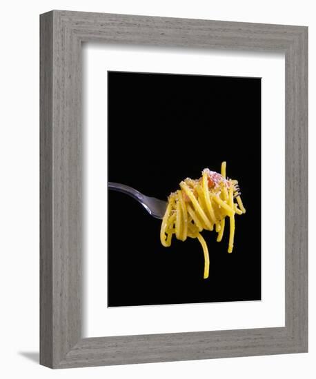 Spaghetti Alla Carbonara, Italian Pasta Dish Based on Eggs, Cheese, Bacon and Black Pepper, Italy-Nico Tondini-Framed Photographic Print